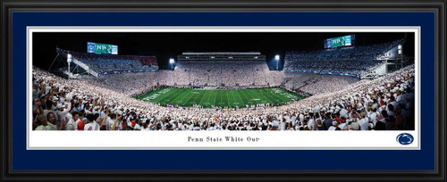 Penn State Nittany Lions Football 2021 White Out Panoramic Picture - Beaver Stadium Decor