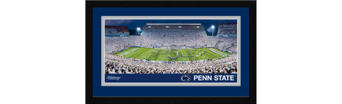 Penn State Nittany Lions 2021 White Out Framed Panoramic Picture - PSU Marching Band Script