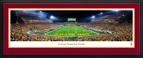 Arizona State Sun Devils End Zone Panoramic Picture - Sun Devil Stadium Fan Cave Decor