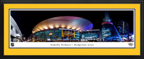 Nashville Predators Bridgestone Arena Exterior Panoramic Picture - NHL Fan Cave Decor