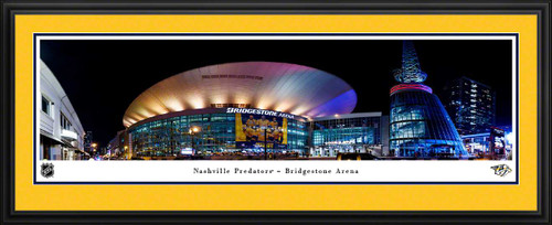 Nashville Predators Bridgestone Arena Exterior Panoramic Picture - NHL Fan Cave Decor