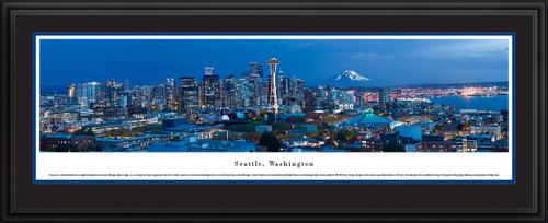 Seattle, Washington City Skyline at Twilight Panoramic Picture