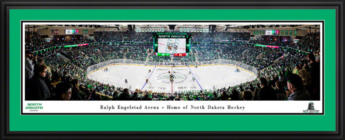 North Dakota Fighting Hawks Hockey Panoramic Picture - Ralph Engelstad Arena Fan Cave Decor