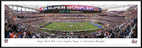 2022 Super Bowl LVI Kickoff Panoramic Poster - Los Angeles Rams vs. Cincinnati Bengals