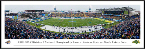 2022 NCAA D1 National Championship Kickoff Panoramic Picture - Montana State vs. NDSU Fan Cave Decor