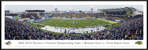 2022 NCAA D1 National Championship Kickoff Panoramic Picture - Montana State vs. NDSU Fan Cave Decor