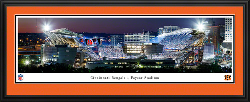 Cincinnati Bengals Fan Cave Wall Decor - Paycor Stadium at Dusk Panoramic Picture