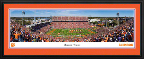 Clemson Tigers Football Run Out Panoramic Picture - Memorial Stadium Fan Cave Decor