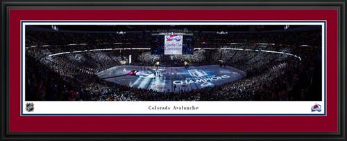 Colorado Avalanche Banner Raising Fan Cave Decor - Ball Arena NHL Panoramic Picture