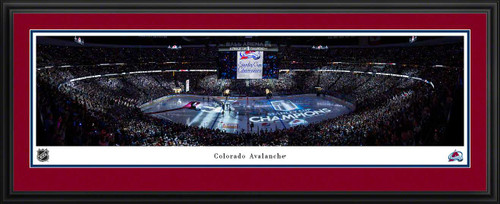 Colorado Avalanche Banner Raising Fan Cave Decor - Ball Arena NHL Panoramic Picture