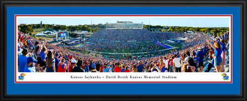 Kansas Jayhawks Football Panoramic Picture - David Booth Kansas Memorial Stadium Fan Cave Decor
