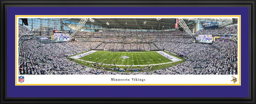 Minnesota Vikings White Out Game Panoramic Picture - NFL Fan Cave Decor