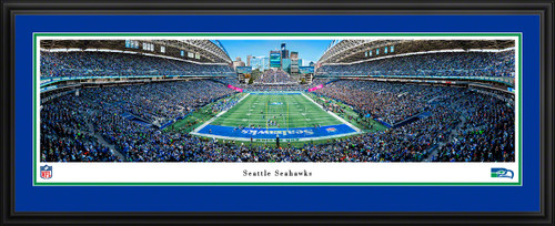 Seattle Seahawks Throwback Game End Zone Panoramic Picture - NFL Fan Cave Decor - Lumen Field