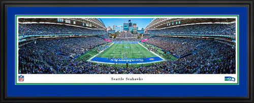 Seattle Seahawks Throwback Game End Zone Panoramic Picture - NFL Fan Cave Decor - Lumen Field