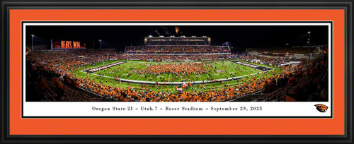Oregon State Beavers Field Storming Panoramic Picture - Reser Stadium Fan Cave Decor