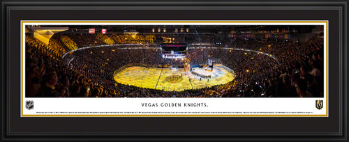 Vegas Golden Knights Banner Raising Fan Cave Decor - NHL T-Mobile Arena Panoramic Picture