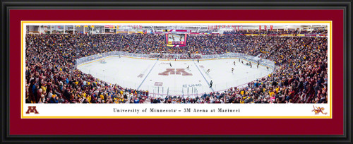Minnesota Golden Gophers Hockey Panoramic Picture - 3M Arena at Mariucci Fan Cave Decor