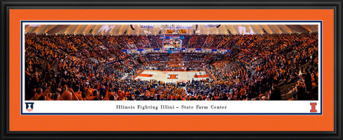 Illinois Fighting Illini Men's Basketball Panoramic Picture - State Farm Center Fan Cave Decor