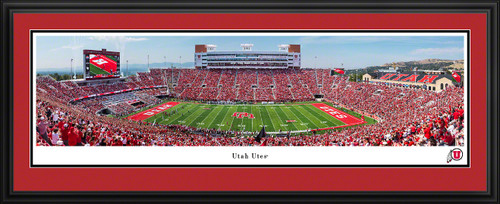 Utah Utes Football Panoramic Picture - Rice-Eccles Stadium Fan Cave Decor