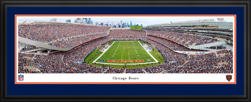 Chicago Bears End Zone Panoramic Picture - Soldier Field Fan Cave Decor