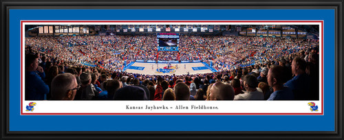 Kansas Jayhawks Basketball Panoramic Picture - Allen Fieldhouse Fan Cave Wall Decor