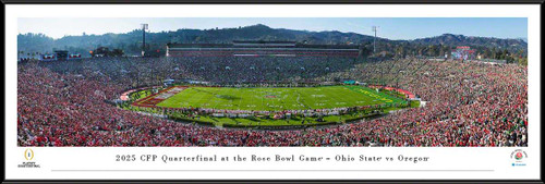 2025 Rose Bowl Game Kickoff Panoramic Picture - Ohio State Buckeyes vs. Oregon Ducks