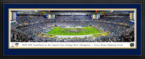 2025 Orange Bowl Champions Panoramic Picture - Notre Dame Fighting Irish Fan Cave Decor