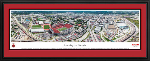 Nebraska Cornhuskers Football Framed Aerial Panoramic Picture