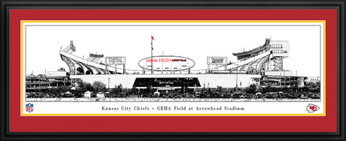 Kansas City Chiefs Line Art - Arrowhead Stadium Panoramic Wall Decor
