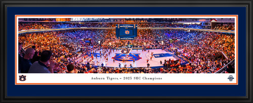 Auburn Tigers Basketball Panoramic Picture - 2025 SEC Champions Fan Cave Decor