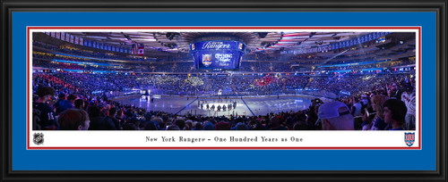 New York Rangers Panoramic Picture - Centennial Season - Madison Square Garden NHL Fan Cave Decor