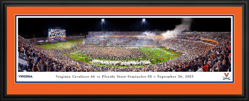 Virginia Cavaliers Field Storming Football Panoramic Picture - Scott Stadium Fan Cave Decor