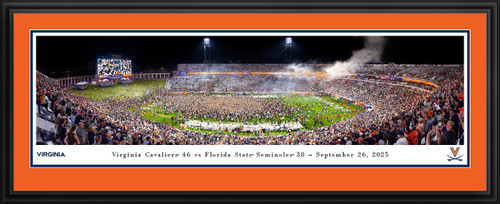 Virginia Cavaliers Field Storming Football Panoramic Picture - Scott Stadium Fan Cave Decor