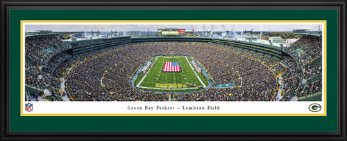 Green Bay Packers End Zone Panoramic Picture - Lambeau Field NFL Fan Cave Decor