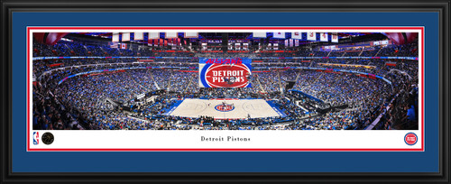 Detroit Pistons Panoramic Wall Art - NBA Fan Cave Print