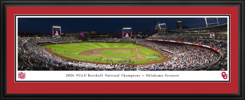 2026 College World Series Champions Panoramic Picture - Oklahoma Sooners Fan Cave Decor