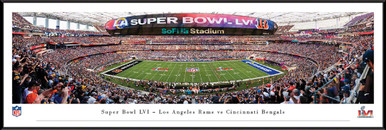 2022 Super Bowl LVI Kickoff Panoramic Poster - Los Angeles Rams vs