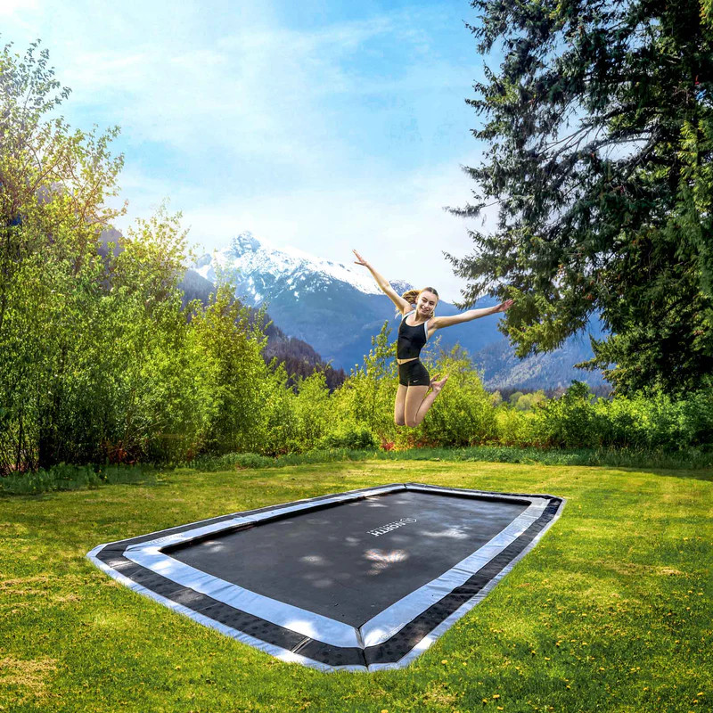 17' x 12' North (Rectangular) In-Ground Trampoline - Playground