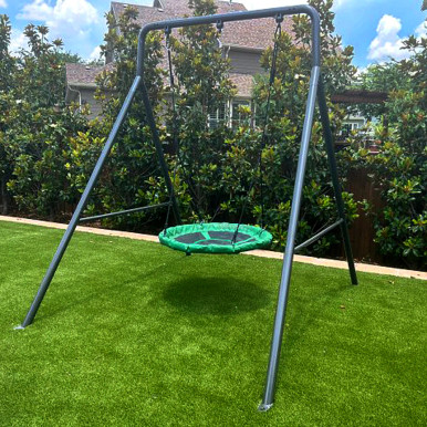 Single Swing Set With Round Platform Swing