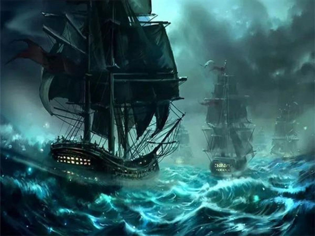 Whydah Gally Ship In The Ocean - 5D Diamond Painting