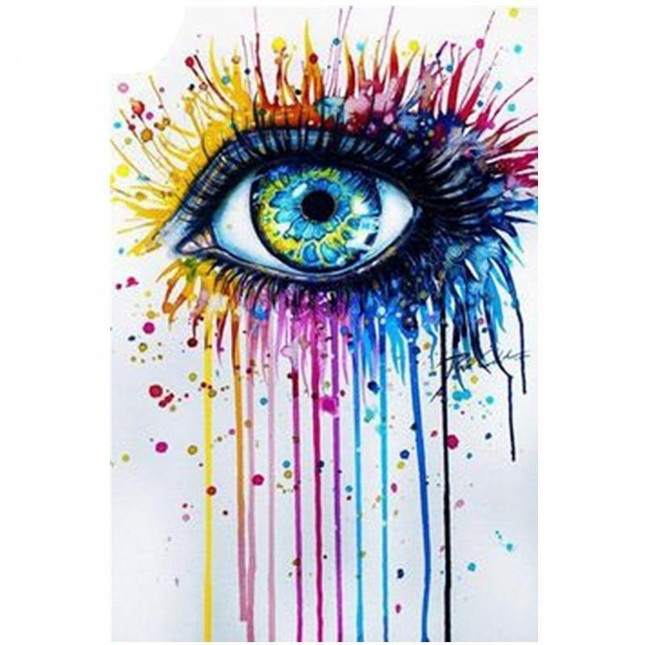 5D Diamond Painting Abstract Colorful Eye Kit - Bonanza Marketplace