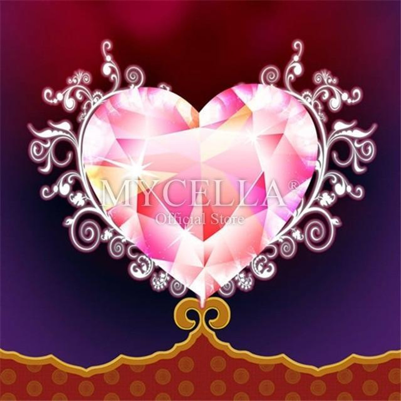 5D Diamond Painting Pink Leaf Heart Kit