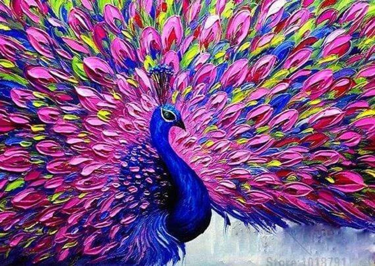 Beautiful Pink Peacock Standing Pink Flowers DIY Diamond Painting Living  Room Decotation - China Beautiful Pink Peacock DIY Diamond Painting and  Diamond Painting for Adults and Children price