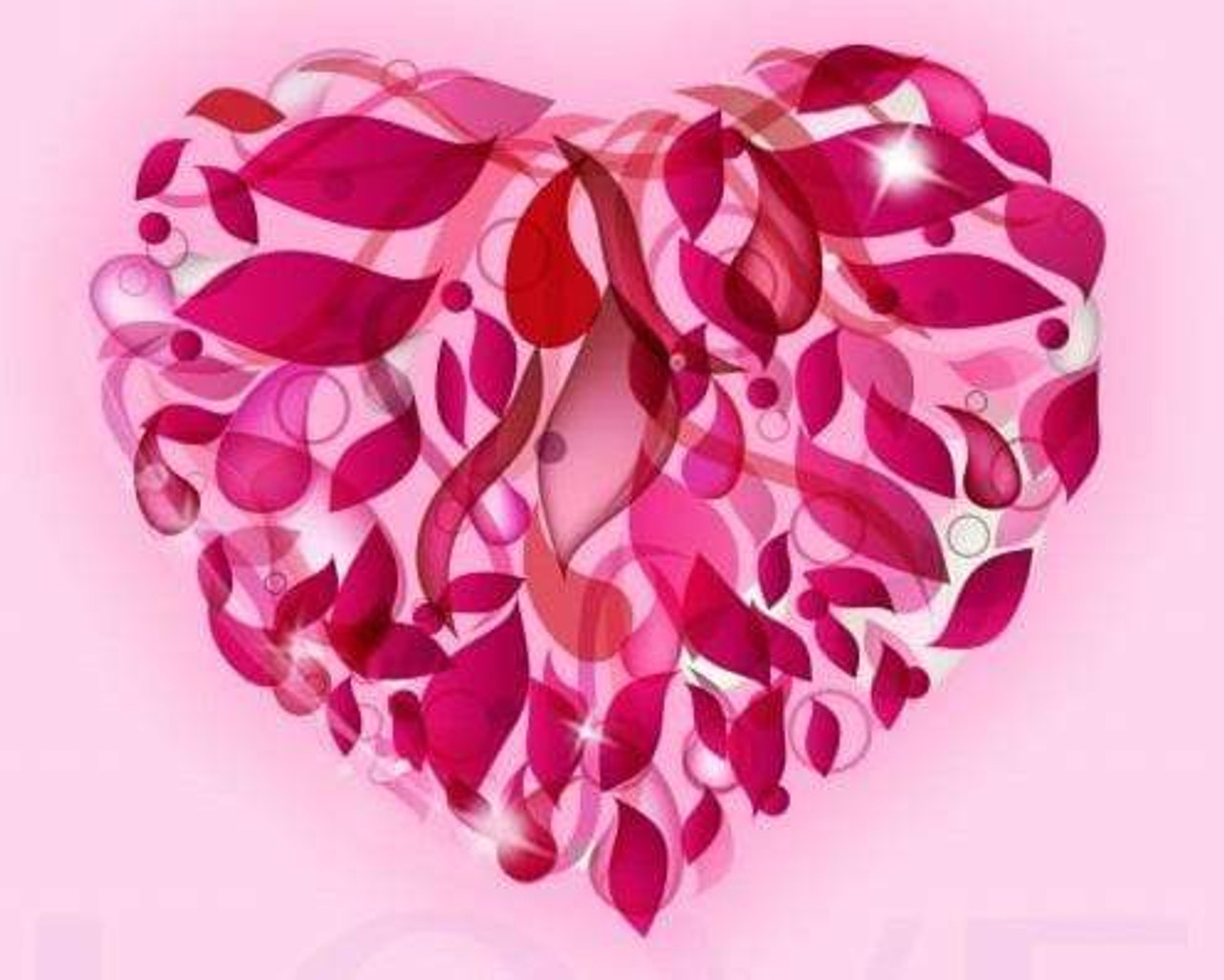 5D Diamond Painting Pink Leaf Heart Kit