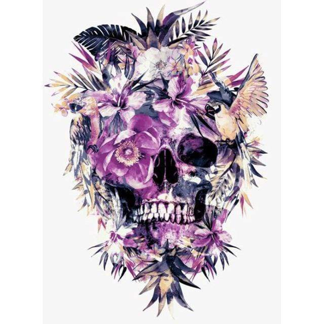 Floral Heart Skull, 5D Diamond Painting Kits