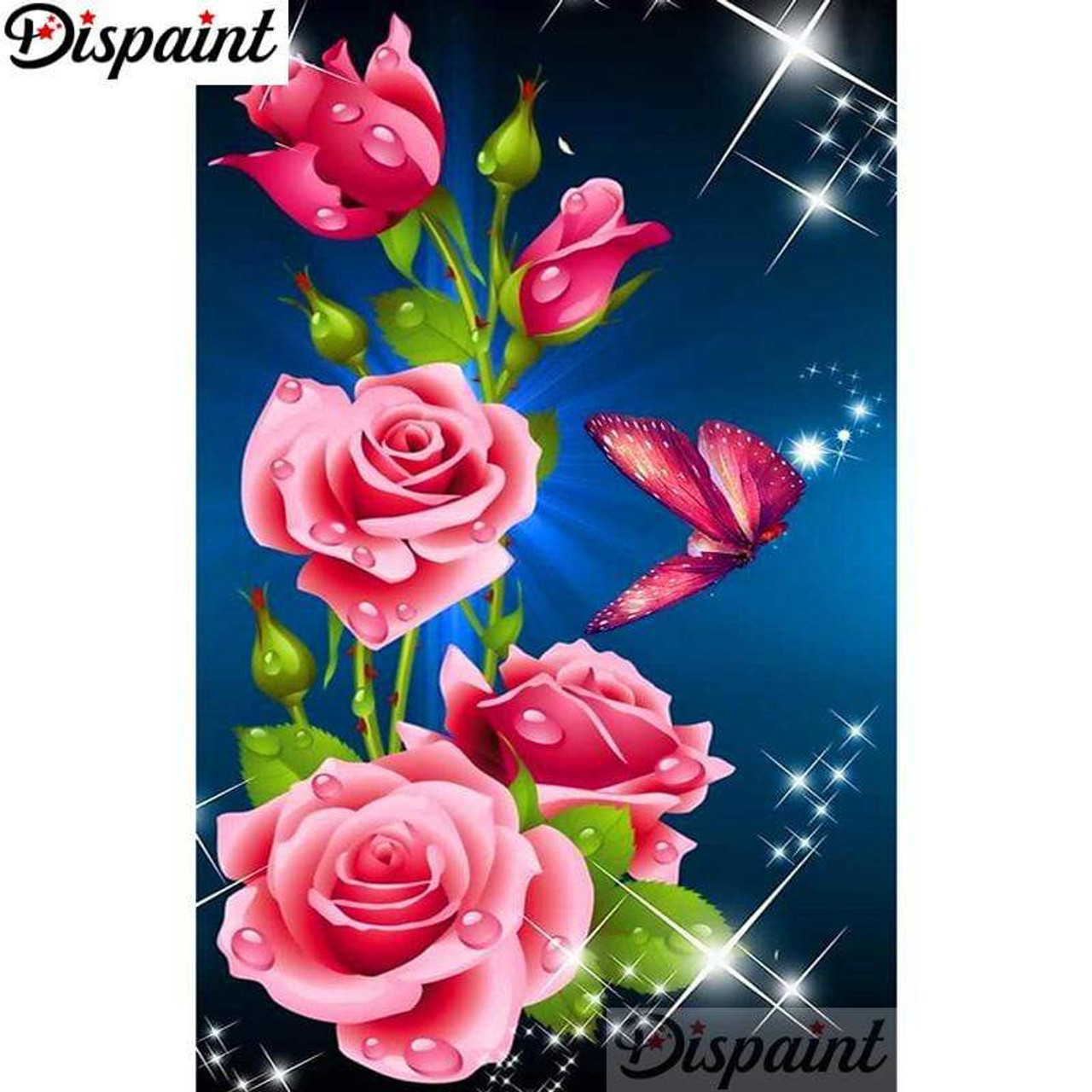 5D Diamond Painting Belle Rose Petal Beast Kit - Bonanza Marketplace