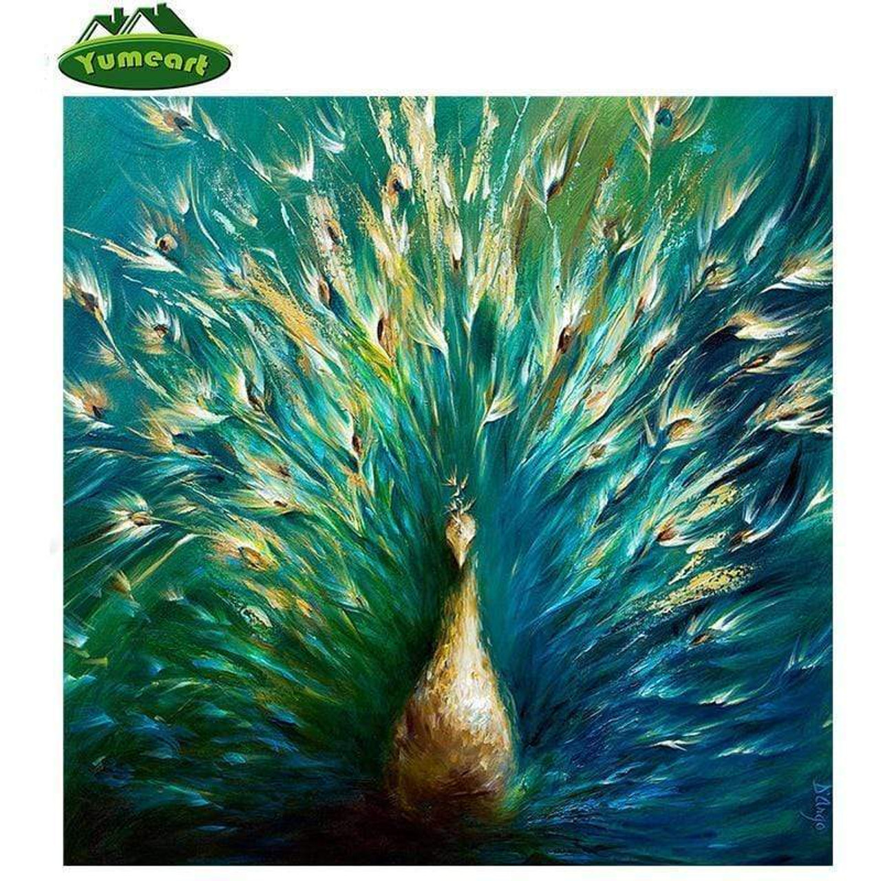 Leisure Arts Peacock Diamond Painting, Green/Blue