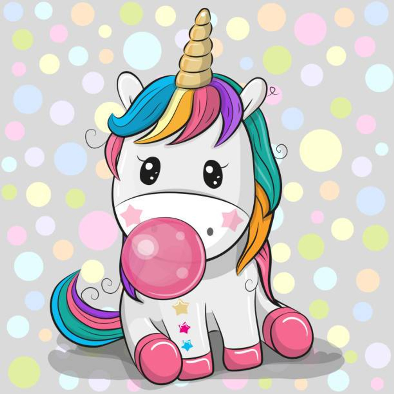 5D Diamond Painting Bubble Gum Unicorn Kit