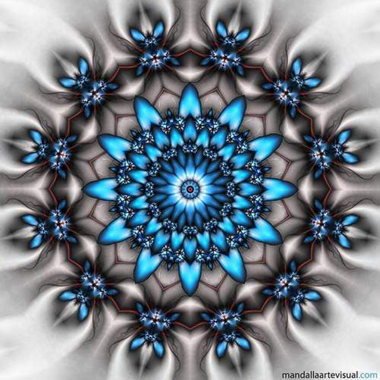 5D Diamond Painting Blue Flower Circle Mandala Kit