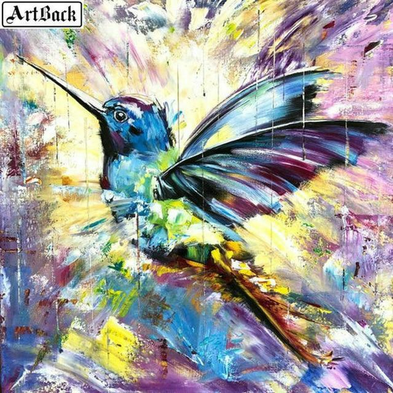 5D Diamond Painting Abstract Hummingbird Kit